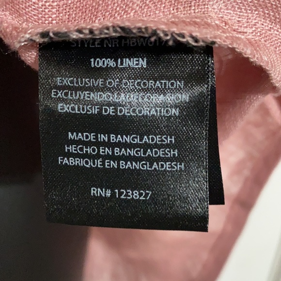 Harvé Benard Pink Sleeveless Linen Blouse Sz S - Picture 7 of 9